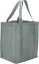 Reusable Reinforced Handle Grocery Tote Bag Large (10 Pack) Gray