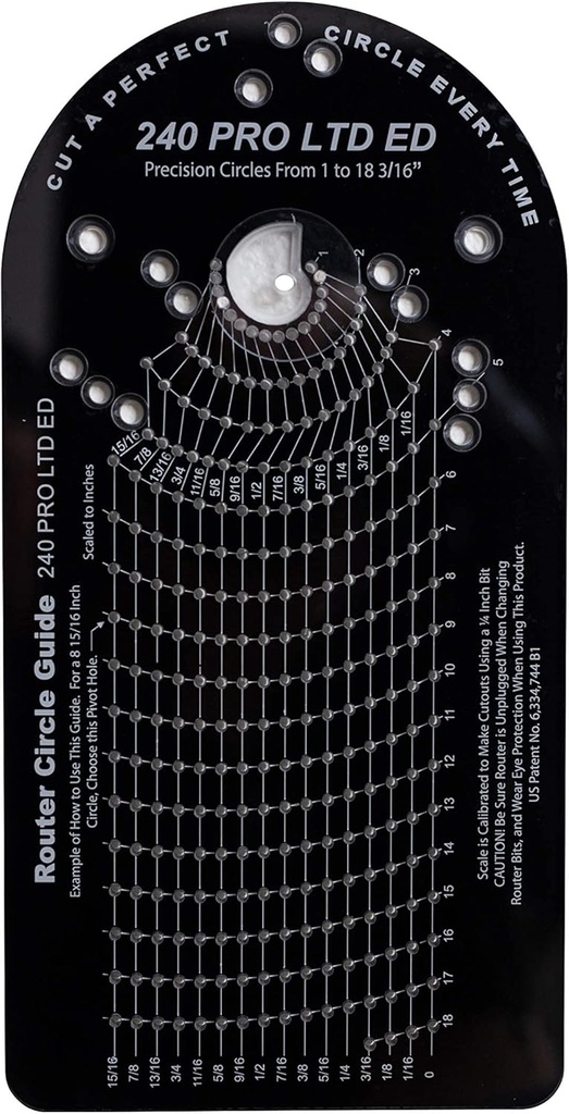 Jasper 240 PRO Circle Cutting Router Jig – Polycarbonate Precision Tool for Woodworking, Speaker Building & DIY Projects