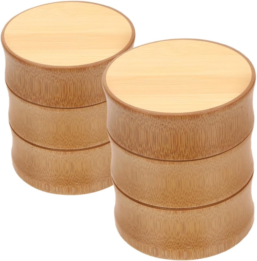 Cabilock 2pcs Bamboo Tea Canisters Loose Tea Jar Food Storage Container Aromatherapy Storage Box Matcha Container Grain Tins Can Kitchen Canisters