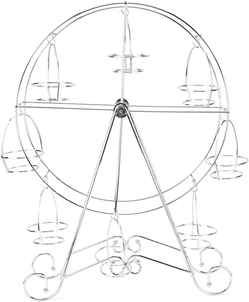 Cupcake Stand, Cupcake Holder, Cupcake Display Rack, Ferris Wheel Cupcake Holder, Cupcake Display Rack Iron Rotatable Eight Cupcakes Wheel Cupcake Stand for DIY Birthday Party