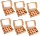 6pcs Muffin Cake Cupcake Storage Cases Cupcake Boxes Inserts for Bakery Desserts and Party Treats No Ribbon Included