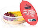 Pie Carrier Cake Storage Clear Container with Red Lid | 10.5" Large Round Plastic Cupcake Cheesecake Muffin Flan Cookie Tortilla Holder Storage Containers Airtight | Pie Keeper Transport Container