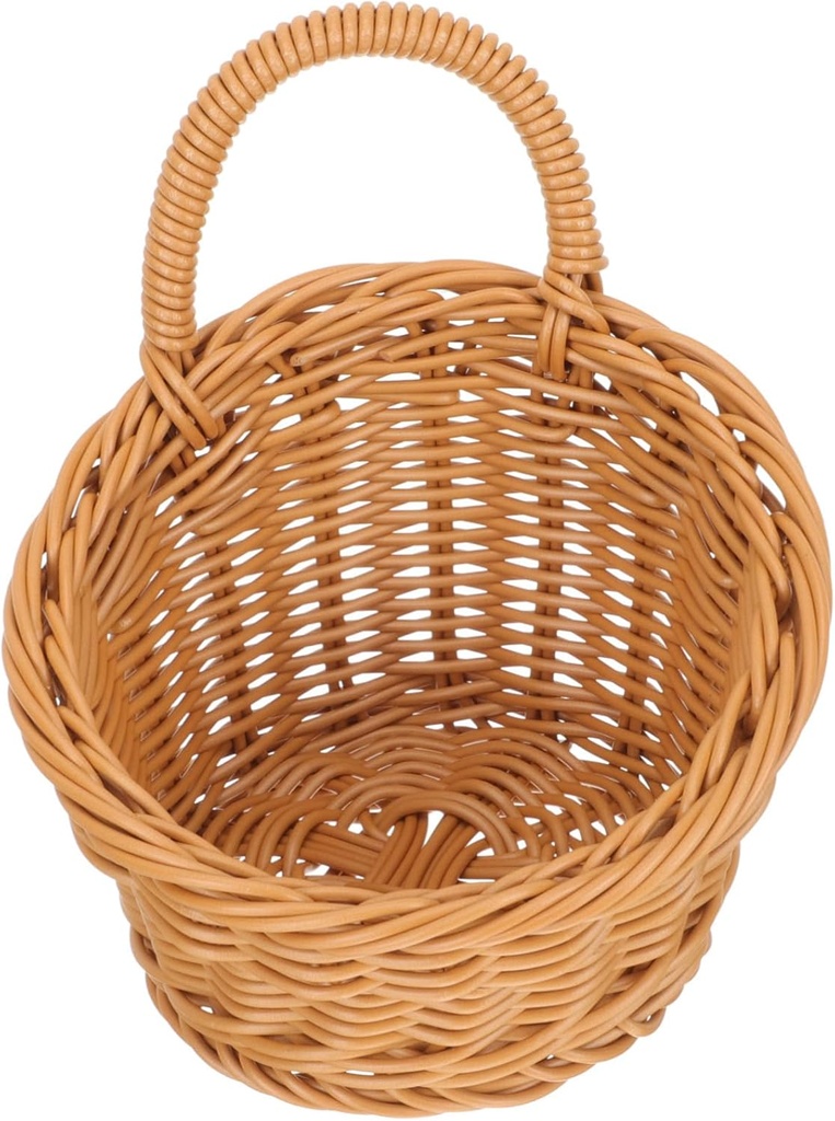 Farmhouse Style Woven Basket Garlic Storage Wall Baskets for Kitchen Fruit Vegetable Holder