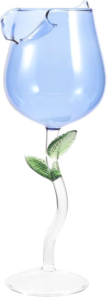 Unique Rose Glass Wine Goblet Vintage Style Elegant Decorative for Birthday Celebration