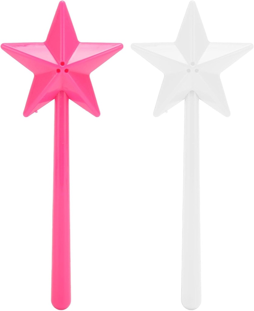 Salt and Pepper Shaker Magic Wand, 2pcs Star Wand Salt and Pepper Dispenser, Pentagram Shape Salt Dispenser for Halloween, Christmas Kitchen Accessories (& White) (Three