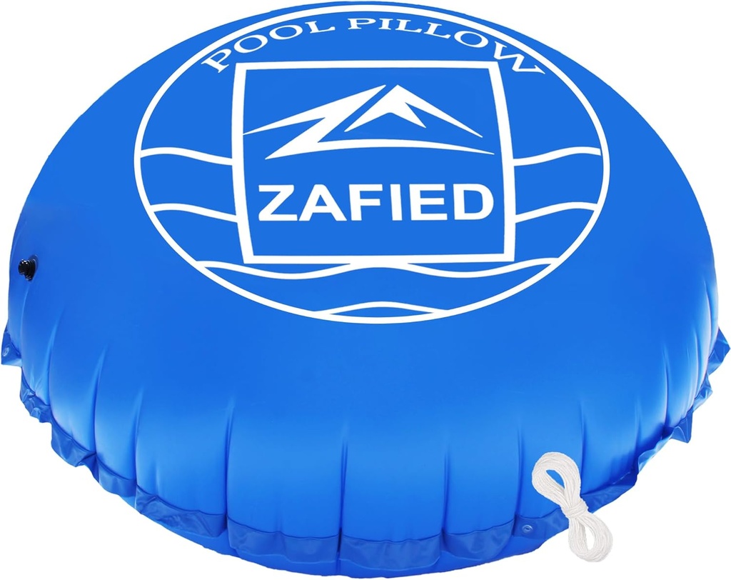 8' x 8' Air Pool Pillow for Above Ground Swimming Pool Covers, Pool Pillows for Closing Winter, Heavy-Duty Cold Resistant Vinyl Material Air Poolpillow, Rope Included