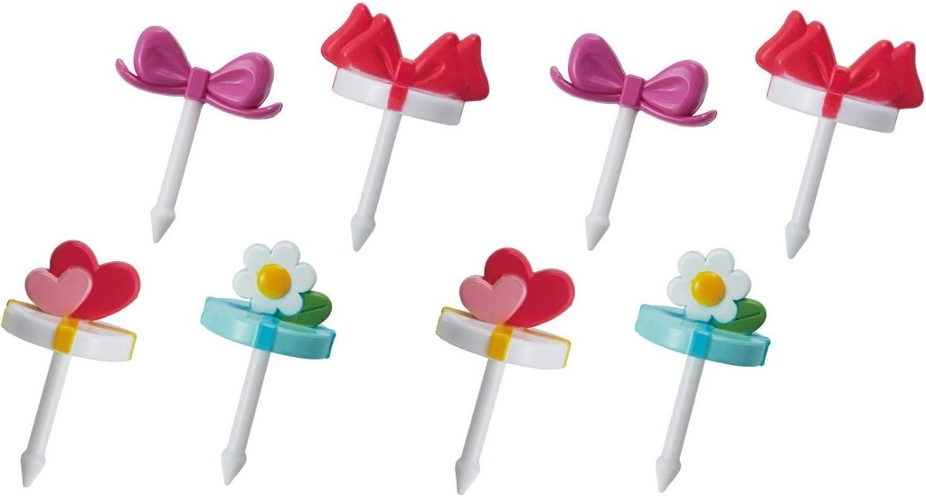 トルネ Torne P-3341 Bento Decoration Supplies, Gift Picks, 8 Pieces (4 Types x 2 Each)