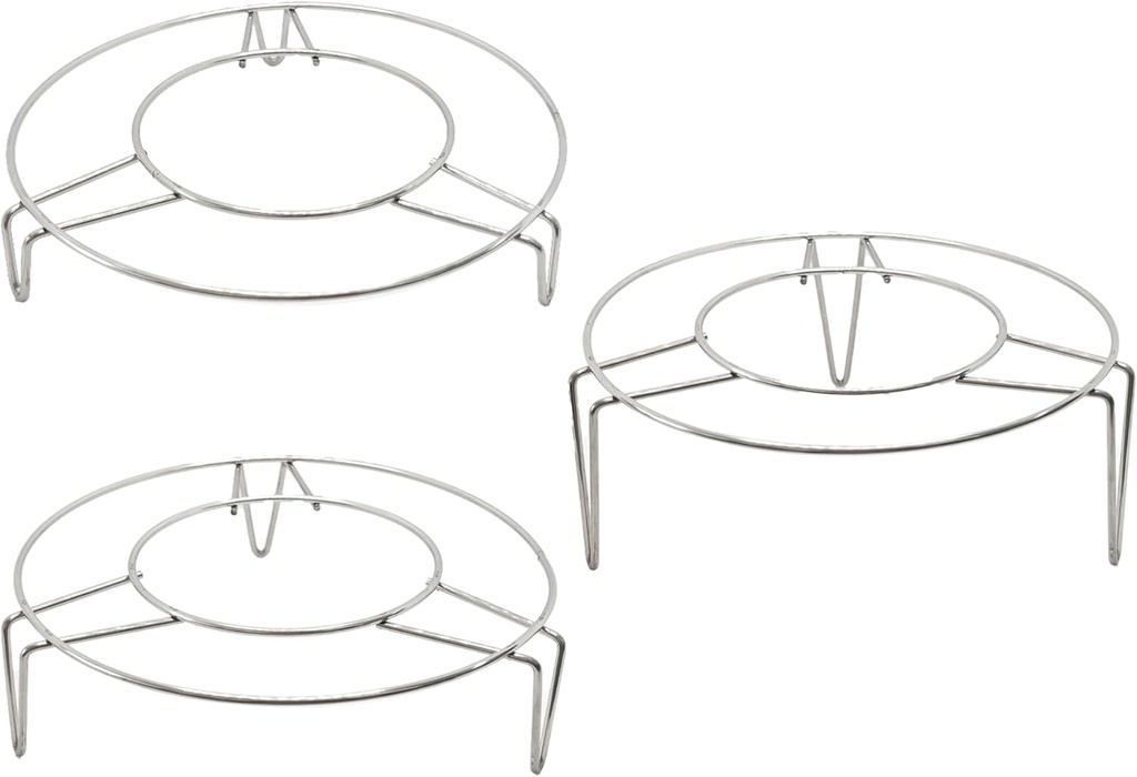 3Pcs 7” Stainless Steel Steam Rack Set, Heavy Duty Round Trivet for Instant Pot, Pressure Cooker, Air Fryer, Baking Rack