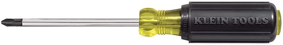 Klein Tools 603-4 Screwdriver, Made in USA, #2 Phillips Tip, Cushion Grip, Precision Machined Electrician Screwdriver, Home Improvement