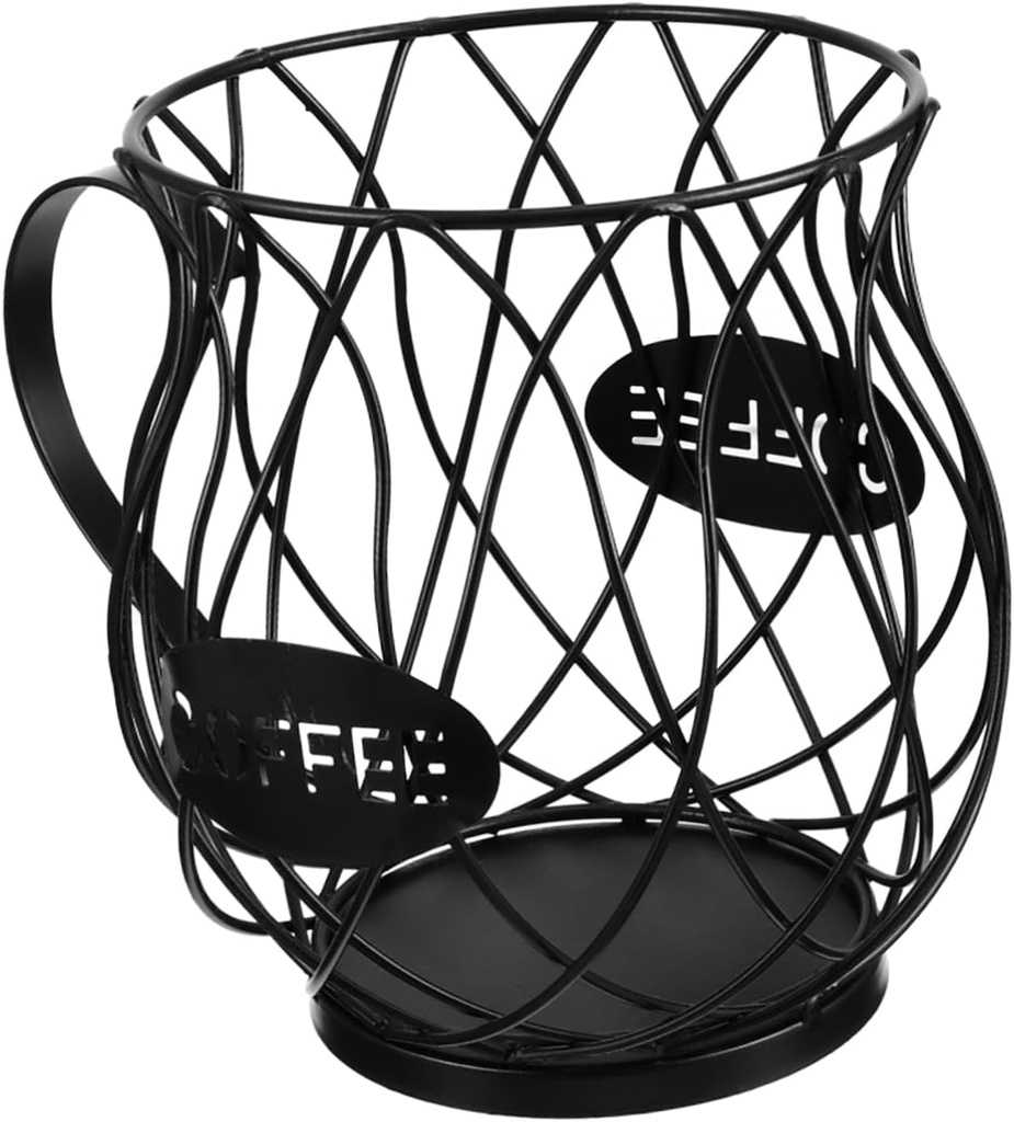 Alipis 1Pc Black Iron Fruit Basket Coffee Capsule Pod Holder Organizer Stylish Storage for Coffee and Fruits for Kitchen Countertop and Home Organization