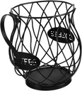Alipis 1Pc Black Iron Fruit Basket Coffee Capsule Pod Holder Organizer Stylish Storage for Coffee and Fruits for Kitchen Countertop and Home Organization