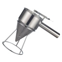 Pancake Batter Dispenser, Stainless Steel Pancake Batter Dispenser with Squeeze Handle and Stable Rack Funnel Cake Dispenser for Pancakes Cupcakes Takoyaki or Any Baked Goods