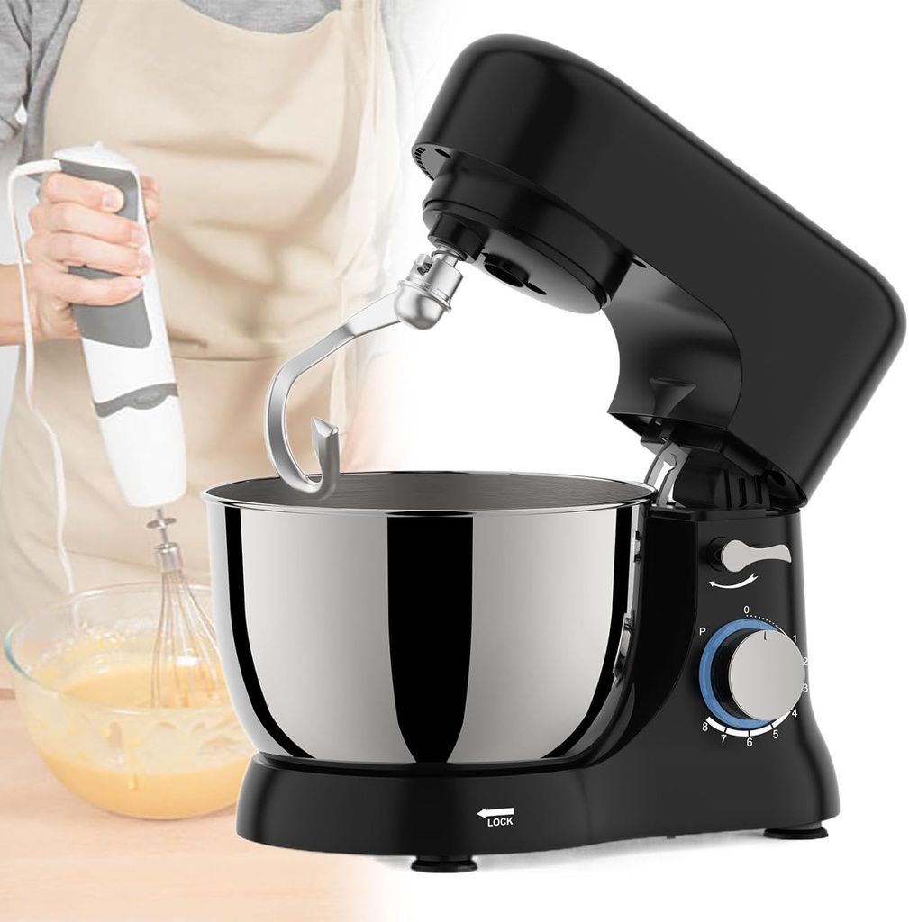 Stand Mixer,Electric Food Mixer with 4.5QT Stainless Steel Bowls, Tilt-Head Electric Kitchen Mixer with Dough Hook,Egg Whisk,Flat Beater,220V1000W