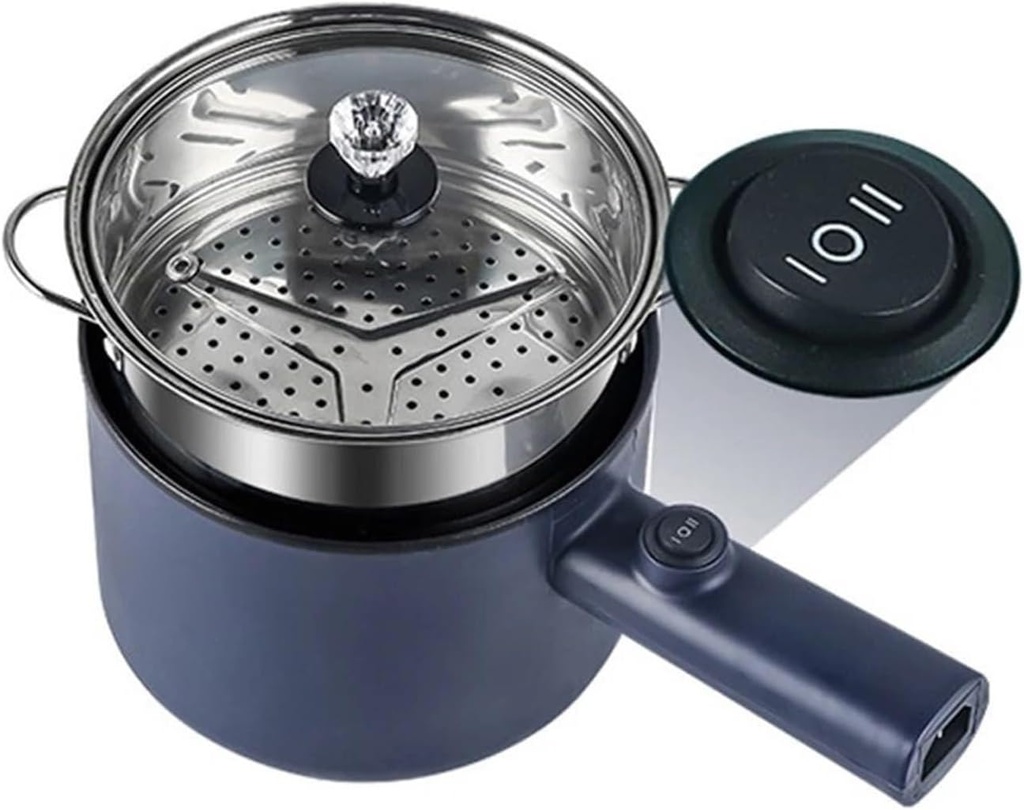 Mini Electric Cooker 1.8L, Multi-Function Non-Stick Hot Pot for Rice, Porridge, Soup, Noodles & More, 450W(Double Layer)