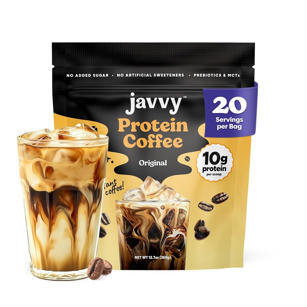 Original Protein Iced Coffee - Premium Whey Protein & Instant Iced Coffees - 100% Natural Cold Brew Coffee - Zero Artificial Flavors & Sweeteners, 80 mg Caffeine Per Serving, 0g of Sugar, 20 Servings