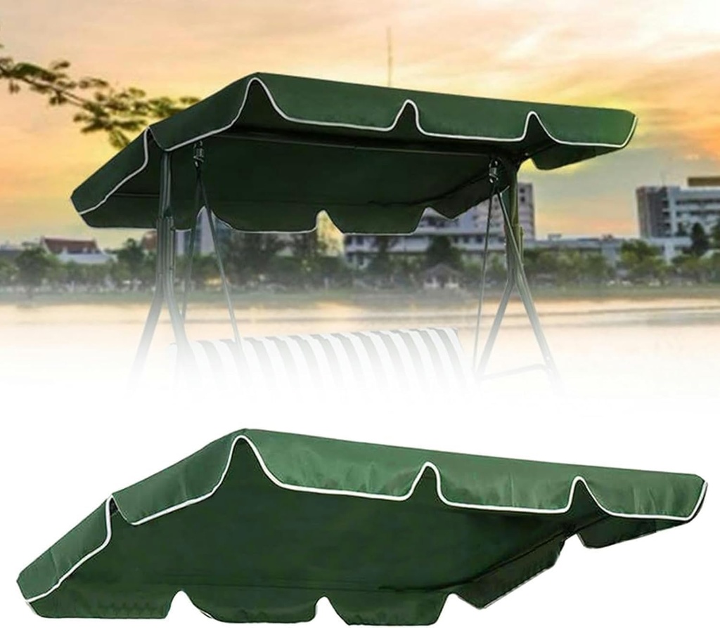 Porch Swing Canopy, Waterproof Patio Chair Top Cover, 3 Seater Durable Sun Shade Patio Awning for Outdoor Garden Patio Yard Park Porch Seat Furniture(Size:142 * 120 * 18cm)