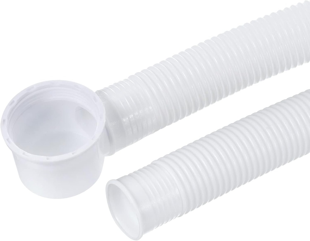 MECCANIXITY Bathtub Drain Pipe Expandable Waste Drain 75cm Tubing Flexible Drainage Hose for Bathroom Shower, White Pack of 1