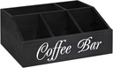 Wooden Coffee Bar Organizer - spices Rack Organizer, Countertop Coffee Station Organizer | Coffee Basket Holder, Rustic Coffee Bar Decor Coffee Accessories Organizer for Home, Coffee Bar