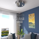 Modern Raindrop Crystal Chandeliers Raindrop Chandelier 3-Lights Pendant Lamp for Dining Room k9 Crystal Flush Mount Ceiling Light Fixture for Living Room Bedroom Hallway Staircase