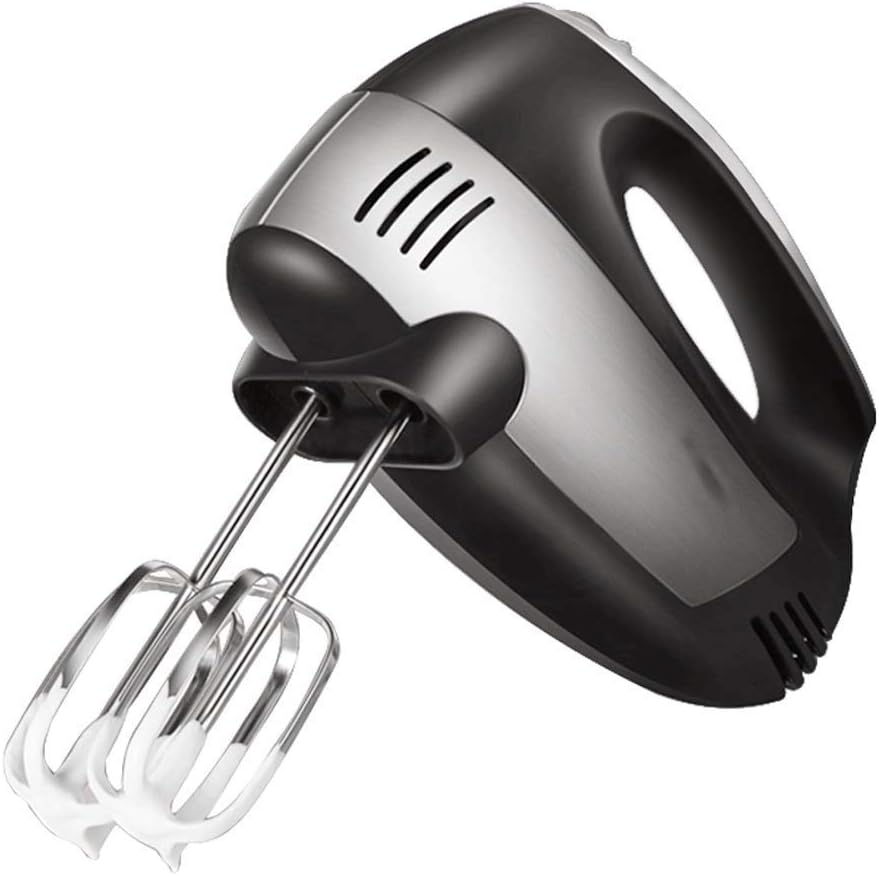 Egg Beater-Compact Hand Mixer Electric for for Whipping + Mixing Cookies, Brownies, Cakes, Dough, Batters, Meringues & More (Color : Black) (Black) fine