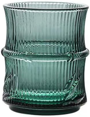 1 piece of Chinese bamboo leaf relief glass cup, high temperature resistant water cup, high value green cup, stackable tea cup.