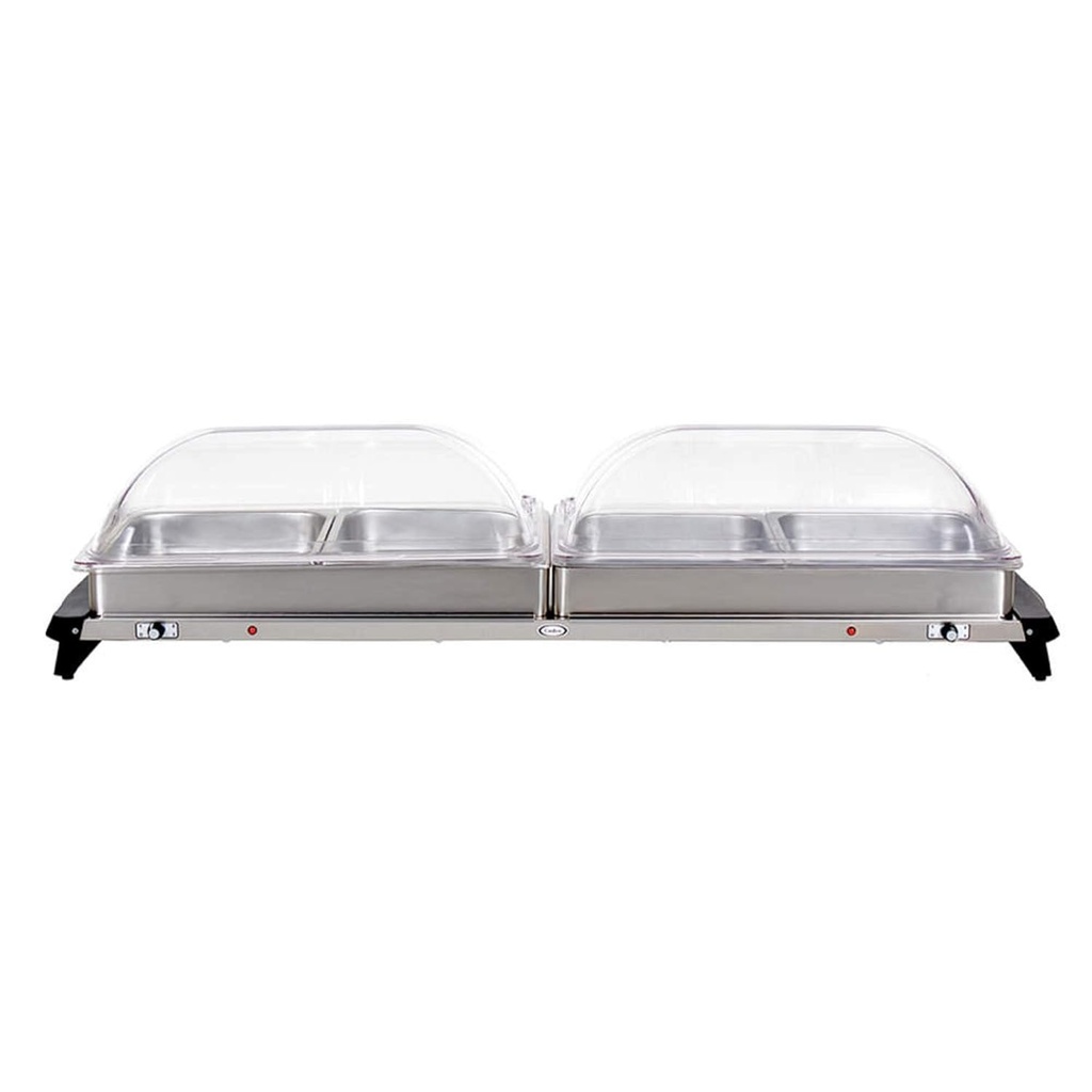 Cadco WTBS-4RT Jumbo Buffet Server, counter top warming base & pans
