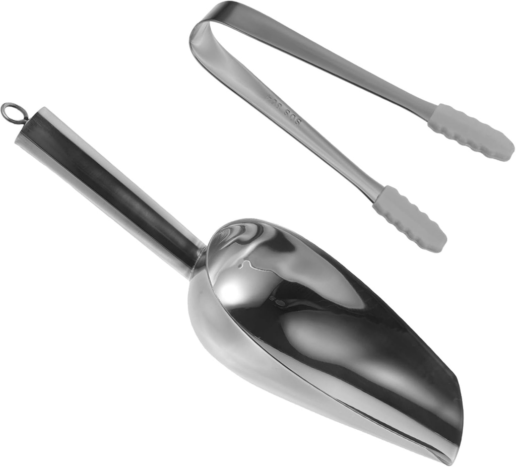 Ice Shovel Stainless Steel Ice Clip Scoop Grains Tong Cube Tong Food Scoop Kitchen Flour Restaurant Tool Stainless Steel