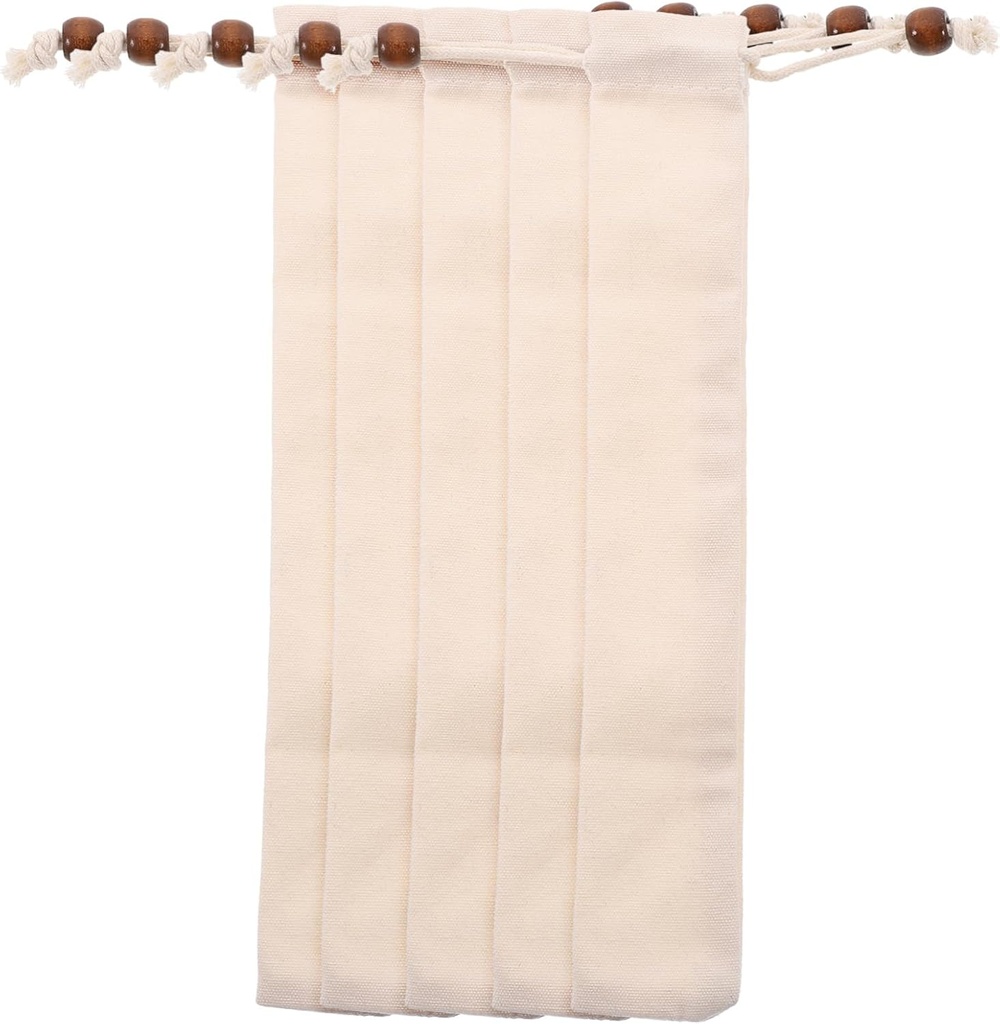 5pcs Silverware Bag Drawstring Cutlery Bag for Spoons Forks Knives Chopstick Holder