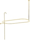 Kingston Brass ABT1040-2 Vintage Oval Shower Riser with Enclosure, 59-Inch, Polished Brass