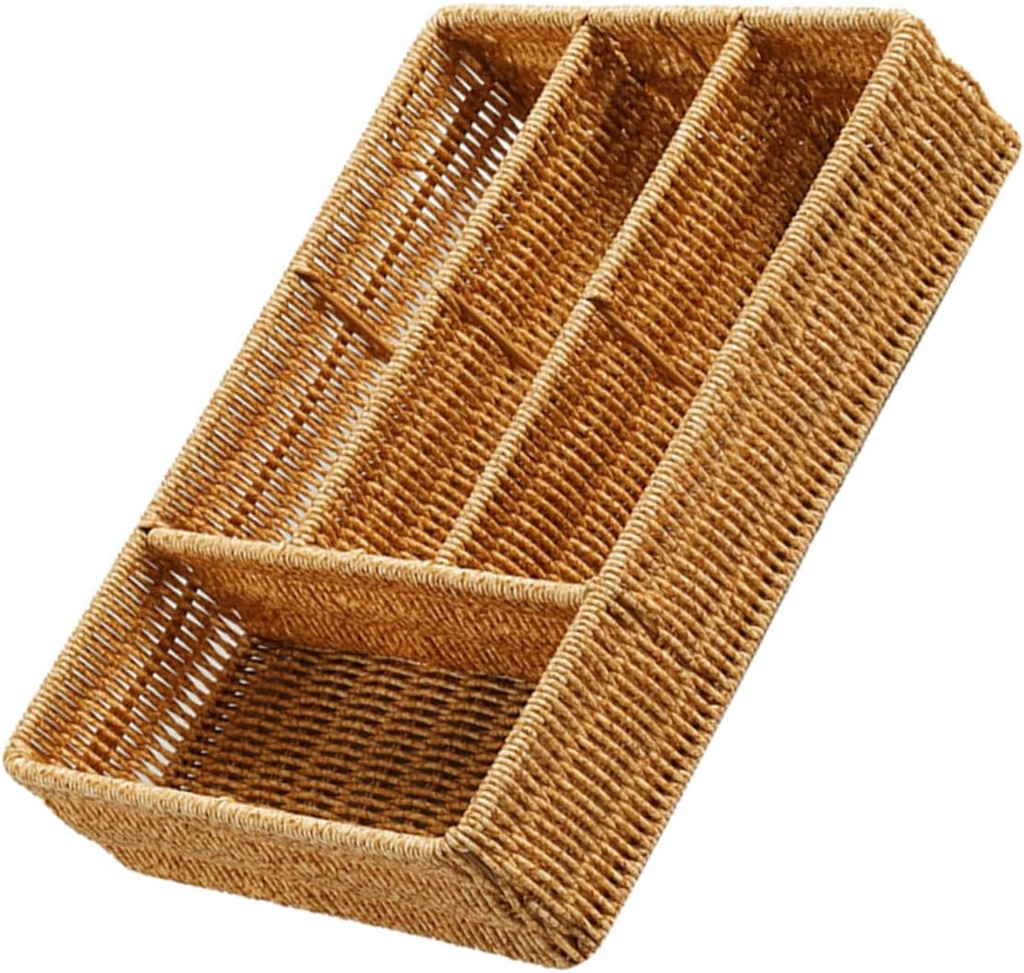 Portable Divided Storage Tray Stylish Organizer for Keys Remotes and Utensils Compact Design Compartments for Kitchen and Office Use Light