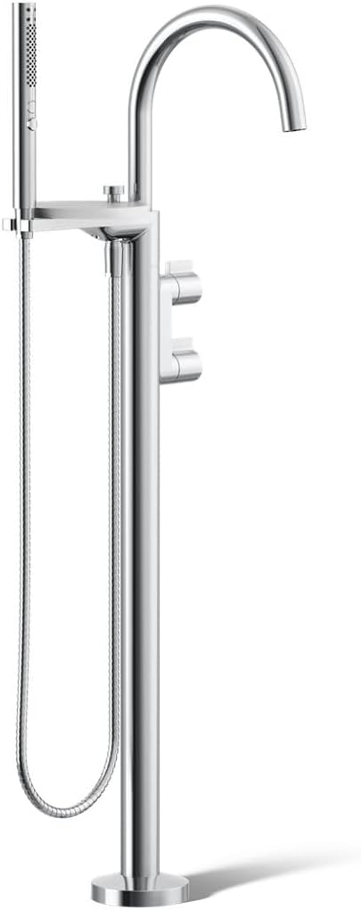 Kohler KT77984-4-CP Components Floor Mounted Tub Filler with Built-In Diverter - Includes Hand Shower Polished Chrome