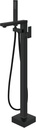 GCCSJ Matte Black Freestanding Bathtub Faucet Bathtub Filler Floor Standing Bathtub Faucet Single Handle Brass Faucet High Flow Shower Faucet with Hand Shower