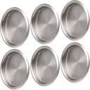 6PCS Closet Door Finger Pull Satin Nickel- 2-1/8”, Easy Snap-in Circular Sliver Closet Door Pulls, No Nails Needed, Perfect for Cabinet, Pocket, Sliding, Bi-Pass Door
