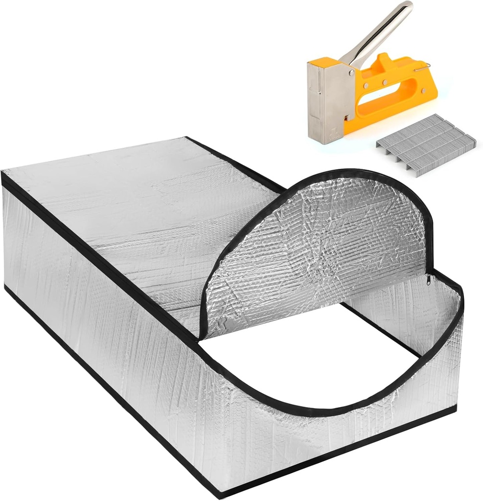 Attic Door Insulation Cover for Pull Down Ladder 54"L x 25"W x 11"H, Attic Stairway Insulator Tent Thicken Foil Bubble Fireproof with Installation Tools Set, for Ceiling Access Stair Loft Hatch