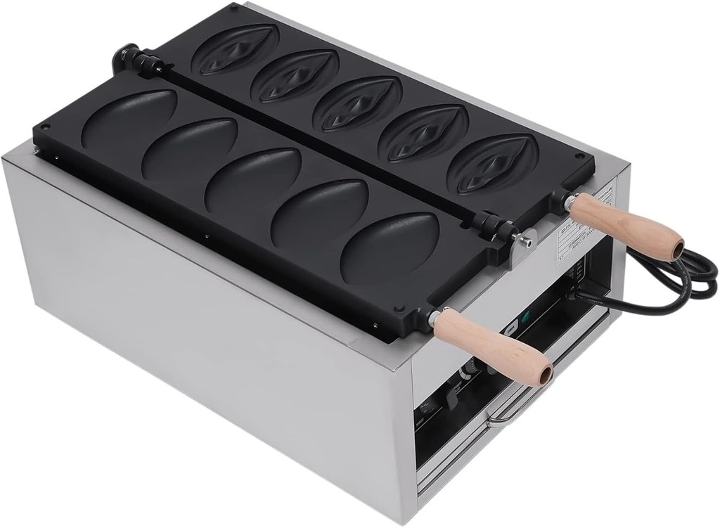 Commercial Strange Shape Waffle Machine,Electric Waffle Maker,3000W Temperature and Time Control Waffle Maker, Nonstick Plates & Cool Touch Handle,Stainless Steel