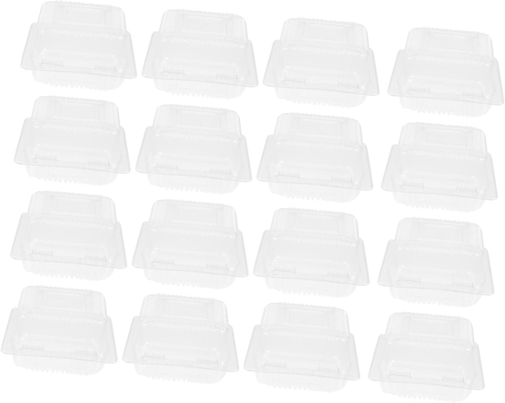 100PCS Baking Packaging Boxes for Bread Sandwiches Muffins Food-Grade Plastic Containers Lids for Desserts Cakes and Takeout