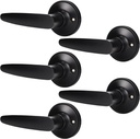 KNOBWELL 5 Pack Matte Black Dummy Door Handle Individual Door Levers Door Handle Set, Classic Dummy Door Knob for Hallway and Closet Single Sided
