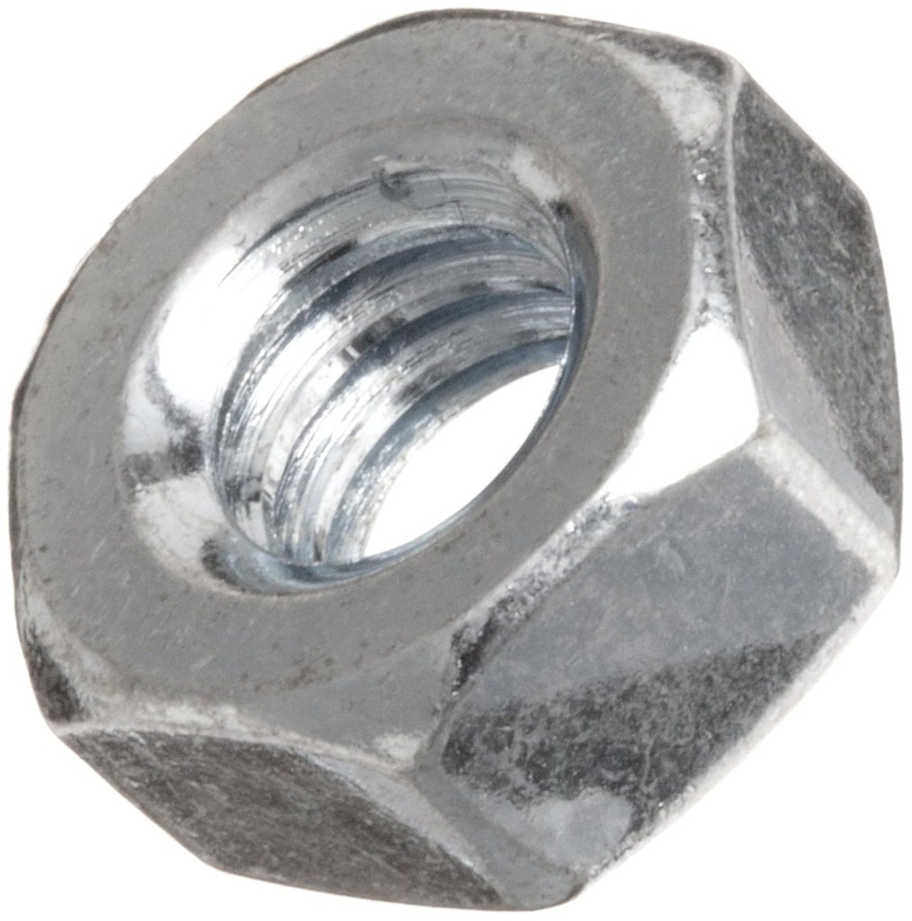 Small Parts 1105NH Steel Small Pattern Machine Screw Hex Nut, Zinc Plated Finish, #10-32 Thread Size, 5/16" Width Across Flats, 7/64" Thick (Pack of 100)