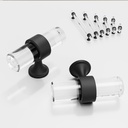 2 inch 6 Pack Cabinet Handles and Pulls for Cabinets and Drawers, Kitchen Bathroom Bedroom Pull Door Handle Single Hole Distance Glass Crystal Knobs Black Matte