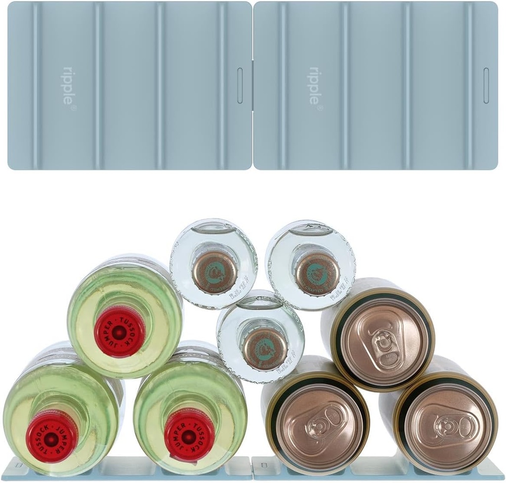 Cooks Innovations 2 Pack Drink Organizer for Fridge Modular, Soda Can Refrigerator Organizers and Storage, Beer-Wine-Water Bottle Holder, Durable Non-Slip Anti-Roll