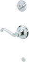Schlage F59 FLA 625 RH Flair Interior Right-Handed Lever with Deadbolt, Bright Chrome (Interior Half Only)