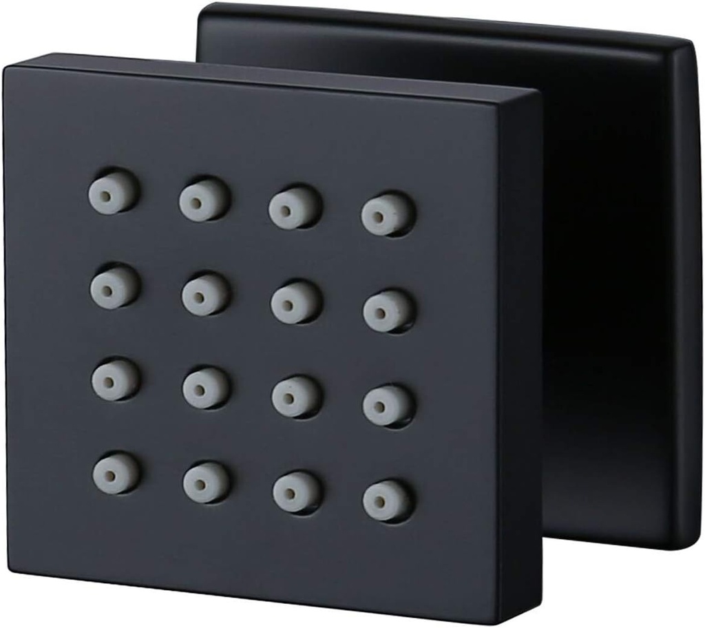 RANDOM Solid Brass Shower Body Jet Square Adjustable Massage Spa Side Sprayer Wall Mounted Shower Set Matte Black.72006MB