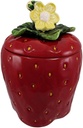 Tuscany Strawberry Shaped Hand Painted Ceramic Cookie Jar 10"H, 83576 By ACK
