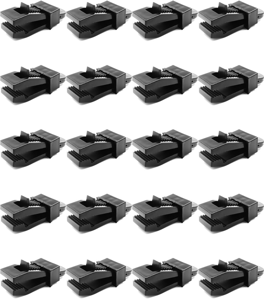 Tarp Clips Heavy Duty Lock Grip - 20 Pcs Tent Clip, Tent Clamp, Tarp Hold Down Clips, Awning Clamps for Canopy Outdoor Camping (Black)
