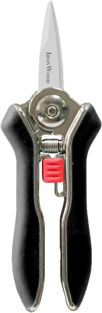 Ironwood Tool Company Needle Nose, Stainless Steel, 6” Secateurs IW1400 with Serrated Base for Herbs, Flowers, House Plants