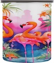 Kigai Flamingos Palm Coffee Container with Airtight Lid 30 oz Stainless Steel Food Storage Jar Coffee Canister for Coffee Bean, Tea, Candy, Nuts