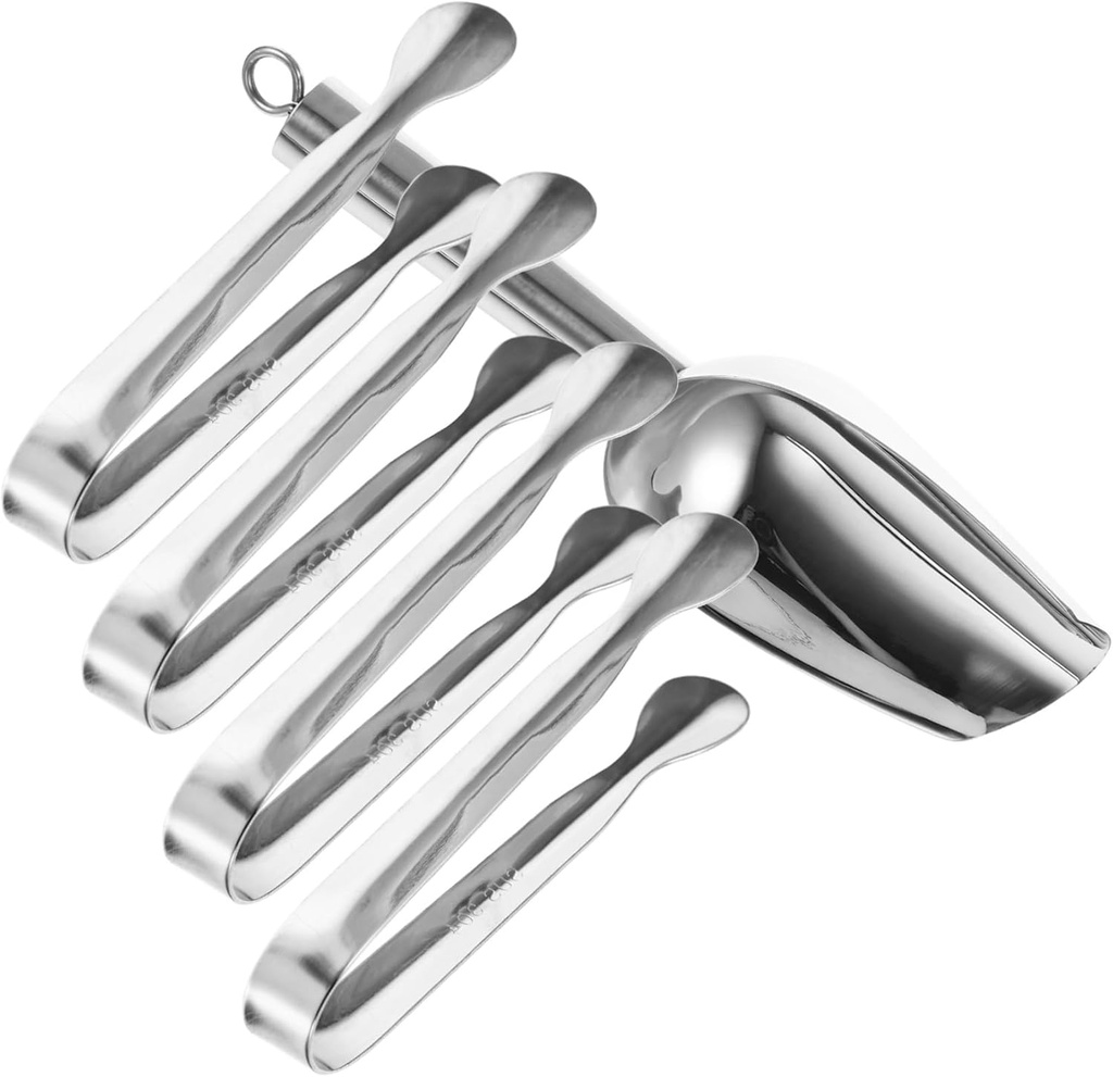 VALICLUD 1Set Stainless Steel Ice Cube Scoop Tongs Food Scoop and Ice Shovel for Kitchen Use Premium Safe Smooth Design Capacity for Solid