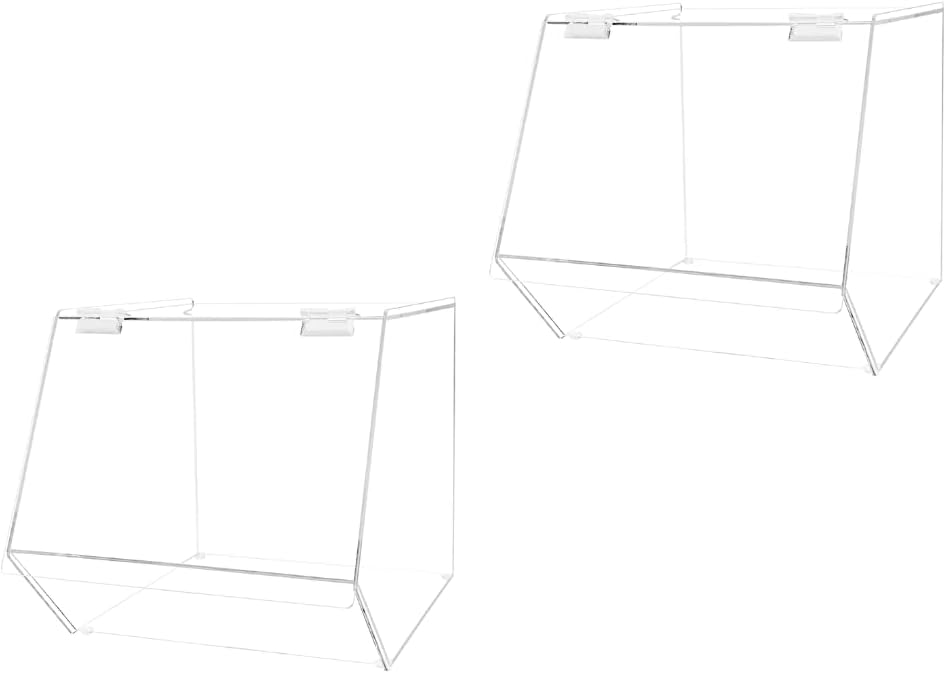 Marketing Holders 2 Pack Bread Pastry Bin Dry Food Baked Goods Box 12” x 12.25” Top Opening Display with Hinged Lid for Easy Access Countertop Storage