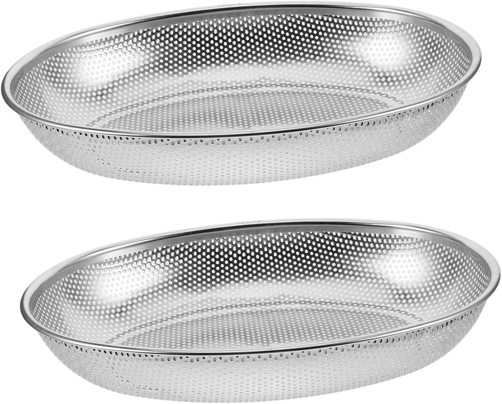 Veemoon 2pcs Stainless Steel Silverware Organizer Utensil Holder Perforated Design Draining Basket for Kitchen Counter Efficient Cutlery and Utensil Storage