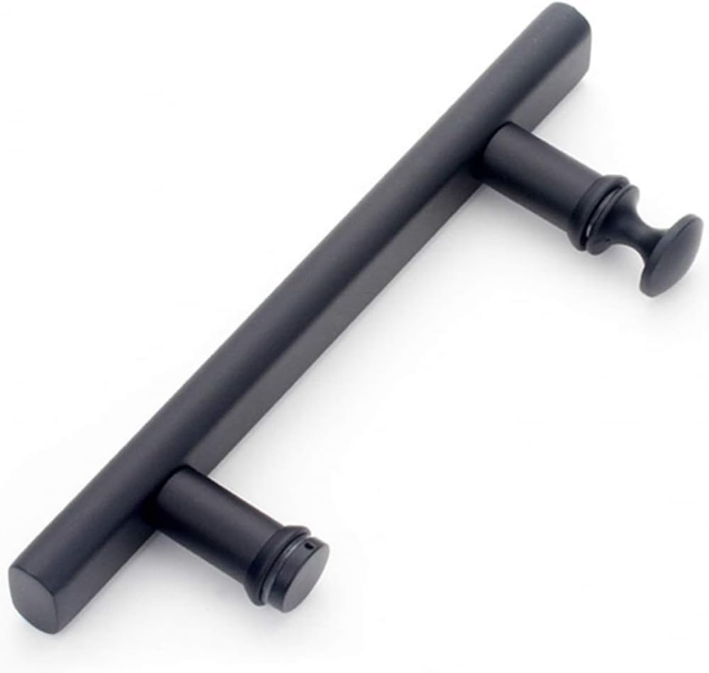 Bathroom Kitchen Shower Door Handle Stainless Steel Handle for Tempered Shower Glass Door, Black -300mm